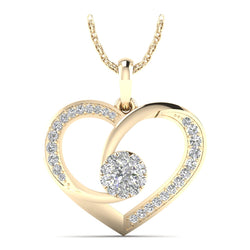 3/8ct Natural Diamond Heart Pendant For Women