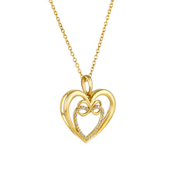 1/8 CT. T.W Natural Diamond Infinity Heart necklace in Sterling Silver, 10K, and 14k Gold.