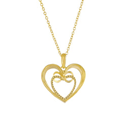 1/8 CT. T.W Natural Diamond Infinity Heart necklace in Sterling Silver, 10K, and 14k Gold.